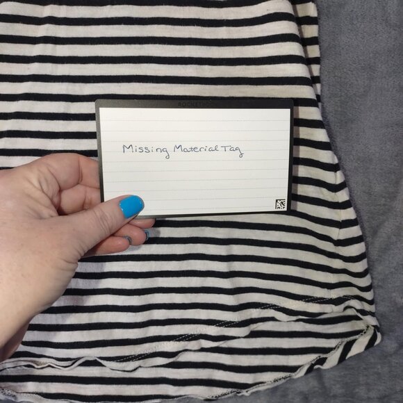 Madewell Women's M Ivory & Navy Blue Stripes Crewneck Short Sleeve Nautical Tee - Picture 5 of 8